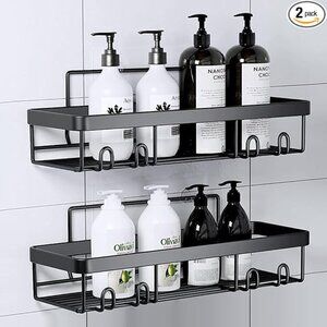 2PK Shower Caddy Shelf Organizer,  Rustproof Self Adhesive Bathroom Shelves